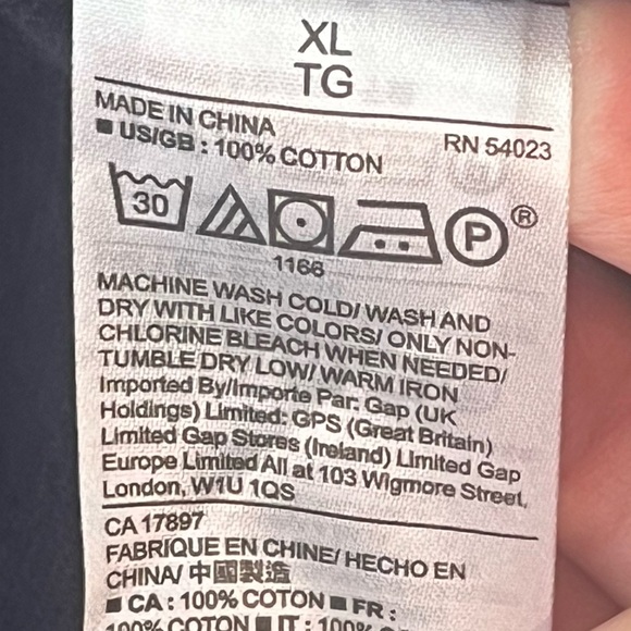 GAP Men's Chamois Button Up Shirt Sz XL Navy Blue Soft Overshirt - Picture 10 of 15